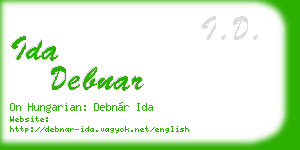 ida debnar business card